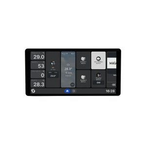 Shelly Wall Display X2i Cinzento - Ecrã tátil 6,95" a cores para controlo - Capacidade do relé interno: 1 canal de até 5A - Wi-Fi 2,4GHz / Bluetooth - Suporta AC 110-240V / Relé interno integrado 5A - Compatível com a Alexa e o Google