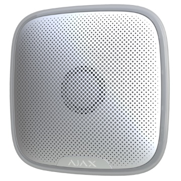 Sirene para exterior - Certificado grau 2 - Sem fios 868 MHz Jeweller - Pressão sonora máxima 113 dB - LED sinalização - Alimentação 12 VDC/ 4 pilhas CR123A 3.0 V
