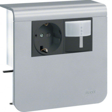 SL20055926D1 - Schuko + Det.Mov. SL20055, Aluminium Hager EAN: 4012740894838