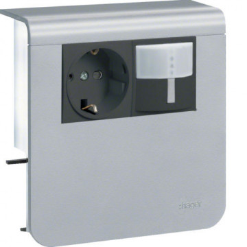 SL20080926D1 - Schuko + Det.Mov. SL20080, Aluminium Hager EAN: 4012740895903