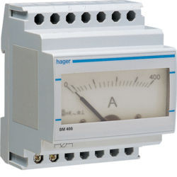SM400 - Amperímetro analógico 0-400/5A HAGER EAN:3250615634009