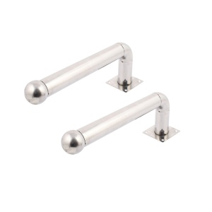 Suporte para barreira modelo L - 2 unidades - Aço inoxidável - Compatível com detectores de 2 feixes - Compatível com AB-60 - 30cm