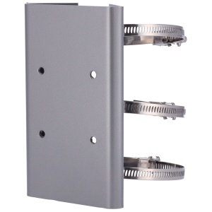 Suporte para mastros/postes - Para câmaras panorâmicas e câmaras speed dome - Intervalo diâmetro 67~127 mm - Apto para uso no exterior - Aço inoxidável - Cor cinza