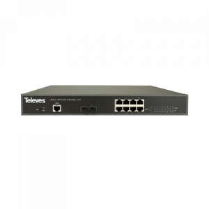 Switch Ethernet L2+: 8x Gb Ethernet (PoE+, 130W) + 2x SFP (1Gbps)