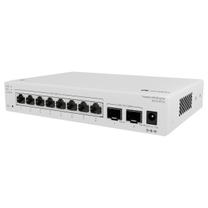 Switch gerenciável L2 - 8 portas Gigabit Ethernet e 2 portas SFP 2.5GE - Capacidade de comutação de 26 Gbps e 19.5 Mpps - Design compacto e silencioso, sem ventoinha - Alimentação através de um adaptador de corrente externo - Gestão integral na nuvem atra