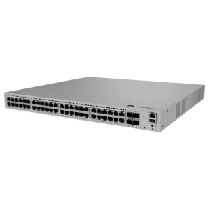 Switch PoE+ MultiGigabit gerenciável L3. - 48 portas 2.5GE PoE+ e 4 portas 10GE SFP+. - Orçamento total de potência PoE de 360 W. - Tecnologias Fast PoE e Perpetual PoE. - Suporte iStack e redundância em anel ERPS. - Gestão avançada através da Web, CLI, S