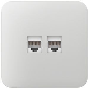 Tampa lateral da tomada Ethernet - Compatível com AJ-OUTLETCORE-LAN-W - Inclui moldura individual - Cor branco