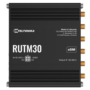 Teltonika Router Industrial 5G - Failover automático entre WAN, rede móvel e Wi-Fi - Conectividade Wi-Fi 5 até 300 Mbps - Resiliência com eSIM e ranhura para cartão SIM físico - VPN avançada: IPsec, OpenVPN e WireGuard - Chassis compacto em alumínio com m