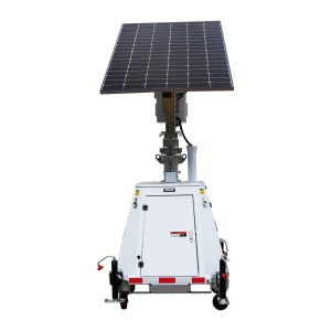 Torre fixa compacta de CCTV com rodas - Capacidade 5880W/h | placa 440W | Lítio - Proteção anticorrosão para exterior IP65 - Pronto para utilização em perímetros de segurança e obras - MPPT Epeever - MONTAGEM NÃO INCLUÍDA