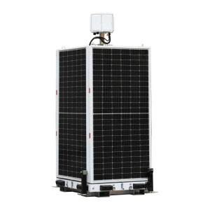 Torre fixa de CCTV de capacidade muito elevada - Capacidade 14Kw/h | x4 placas 460W - Proteção anticorrosão para exterior IP65 - Pronto para utilização em perímetros de segurança e obras - MONTAGEM NÃO INCLUÍDA