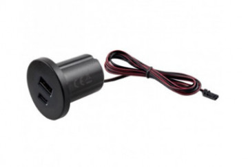 USB 12V DC charger for installation on furniture panels
