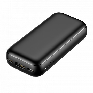 VEGER Mini Power bank com LEDs para carregamento - Capacidade 10000mAh - Entradas USB-C, MicroUSB - Saídas USB-C, USB-A - Carregar dispositivos 2 de cada vez - Carregamento rápido PD20W
