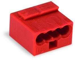 WAGO - Micro Push Wire {B 0,6-0,8 mm ** | Rouge | 4 conducteurs | Réf. 243-804