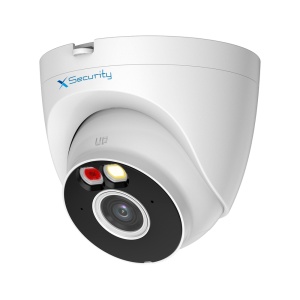 X-Security Câmara IP Turret Wi-Fi - Resolução 5 Megapixel (2880x1620) - Lente 2.8 mm | Alarme dissuasor - Dual Light alcance 30 m - Classificação de humano e veículo - MicroSD IP67 | Wi-Fi 6 | Microfone e altifalante
