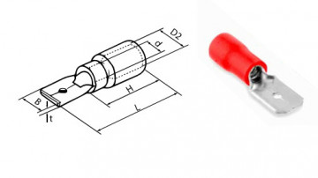 000303627 - 84333373036277Saco 50U Plugable Männlicher Plan 2.8/1,5 mm rot