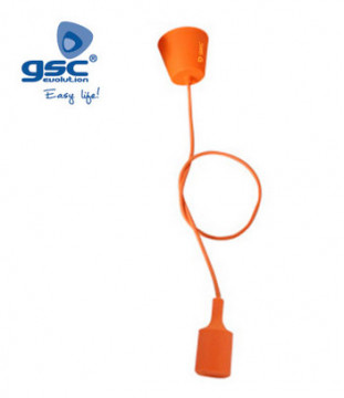 000702187 - 8433373021877Luminária pendente de silicone E27 1M Laranja