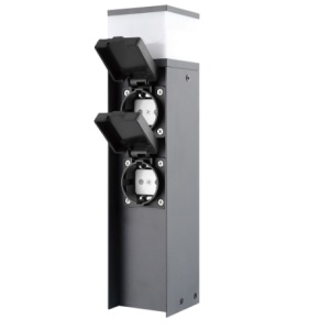 100020004 - Pilar de tomada de jardim com tampas 2T 1 luz G9 IP44