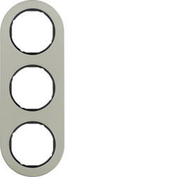 10132004 - R.clásico - marco x3, Inoxidable/negro HAGER Ean:4011334392330