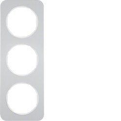 10132174 - R.1 - quadro x3, Alumínio/branco HAGER EAN:4011334392750