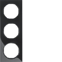 10132245 - R.3 - marco x3, negro HAGER Ean:4011334393245