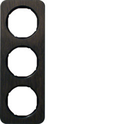 10132354 - R.1 - marco x3, Madera roble/negro HAGER Ean:4011334413110