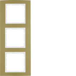 10133046 - B.3 - marco x3, dorado/blanco HAGER Ean:4011334236603