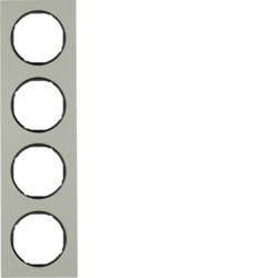 10142204 - R.3 - marco x4 Inoxidable, negro HAGER Ean:4011334393306