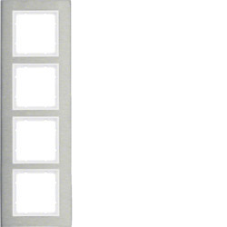10143609 - B.7 - marco x4 vertical, Inoxidable/blanco Té de hierbas HAGER Ean:4011334385042