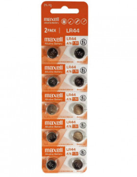 106000046 - 4902580131401Blister mit 10 Maxell LR44 Alkali-Knopfbatterien