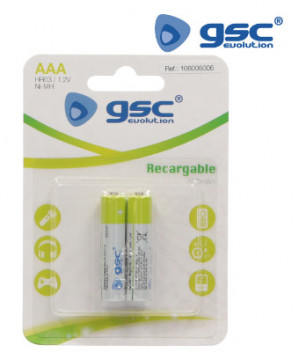 106005006 - 8433373046276 GSC RELOGABLE GSC HR03 (AAA) 1,2 V 800mAh Blister 2 unités