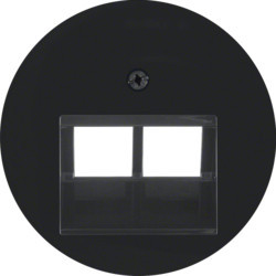 14092045 - R.X - Double RJ45 Mirror, Black Hager Ean: 4011334367017