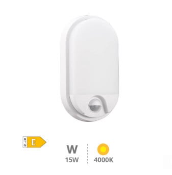 200205057 - 8433373061323Aplique LED oval Doko con sensor de movimiento 15W 4000K Blanco