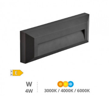 200205062 - 8433373064768Aplique LED Série Kuito 4W 3000 - 4000 - 6000K IP65 Cinzento Antracite