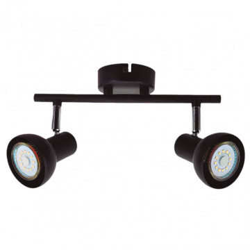 202000038 - 8433373072268Spot doble lineal de techo Kaitola Serie GU10 Negro