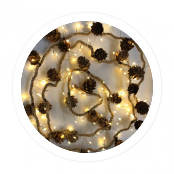 204690042 - 8433373074392Corda LED e guirnalda de piña 1,8M de luz cálido