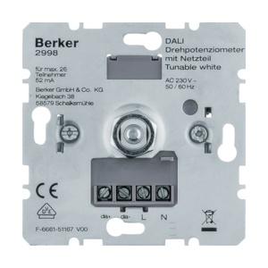 2998 - Potentiomètre rotatif à partir de là, avec Source Hager Ean: 4011334510093
