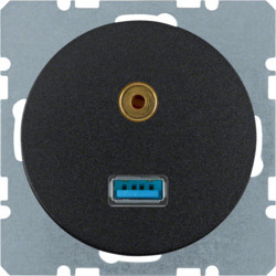 3315392045 - R.1/R.3 - USB / jack 3.5mm, negro HAGER Ean:4011334367222