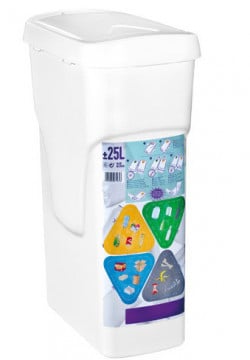 402005006 - 8433373062184Lixeira reciclável modular 25L - Retrátil 4 unidades Branco