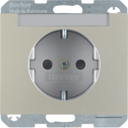 47387004 - K.1 / K.5 - Schuko P -ETQ. Obtr., Lac en acier inoxydable. Hager Ean: 4011334275534
