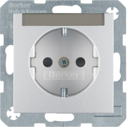 47491404 - S.1/B.x - Schuko p.etiq. obtur., alum mt HAGER EAN:4011334224419
