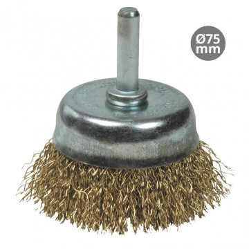 502003008 - 8435223402317Escova tipo copo de arame com ponta de 75 mm