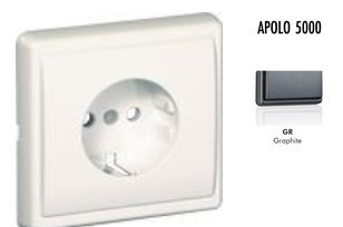 50902 Miroir TGR Schuko Monobloc Graphite 5603011042851