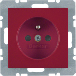 6765768962 - S.1/B.x - tomada FR obturad., encarnado HAGER EAN:4011334280323