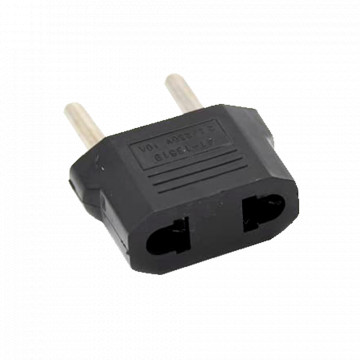 Adaptador - Registro tipo A (EE.UU) a registro tipo F (UE) - Voltaje 250V AC - Actual máximo de salida 10 A - Color negro