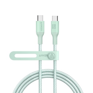 Anker - Cable USB2.0 - USB-C a USB-C - Cable entrometido de biografía-nylon - Longitud 1.8m - Color verde