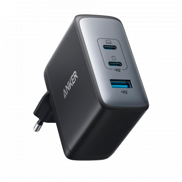 Anker - USB Charger - 100W power | With Gan II Technology - Quick Charging - 1x USB -A outputs, 2x USB -C - Black color