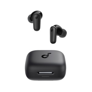 Auriculares sem fios P30I Soundcore Preto - ANC adaptativo até 42 dB - 10 horas por carregamento / 45 h com estojo - Graves potentes com BassUp e driver 10 mm - 4 microfones com IA para chamadas nítidas - Resistente à água IP55