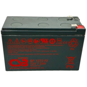Bateria recarregável CSB - Tecnologia de baterias de chumbo-ácido AGM - Tensão 12V - Capacidade 7.2Ah - Para backup ou utilização directa - Compatível com centrais Honeywell