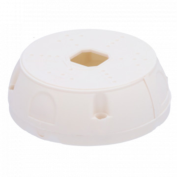 Bullet and Dome Chamber Connection Box - Apt for Outdoor Use - Ceiling Installation or Wall - Made of Plastic | White - Interior Coverage of the Access Cable