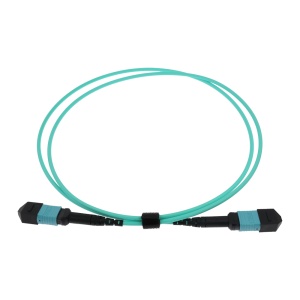 Cabo troncal MPO de 12 fibras de alta densidade - Fibra multimodo OM4 Elite de baixa perda - Conectores MPO fêmea-fêmea com polimento UPC - Polaridade Tipo B para ligações 40G/100G - Comprimento de 1 metros e espessura robusta de 3.0 mm - Revestimento LSZ